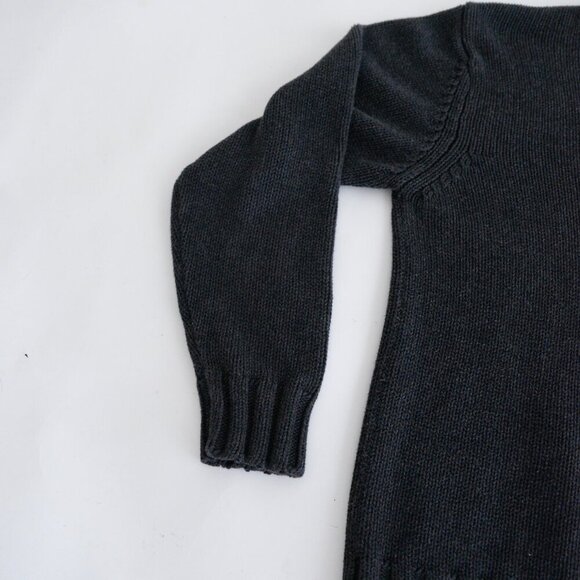Vintage Eddie Bauer Navy 100% Cotton Knit Warm Winter Crew Neck Sweater Large - Picture 7 of 8